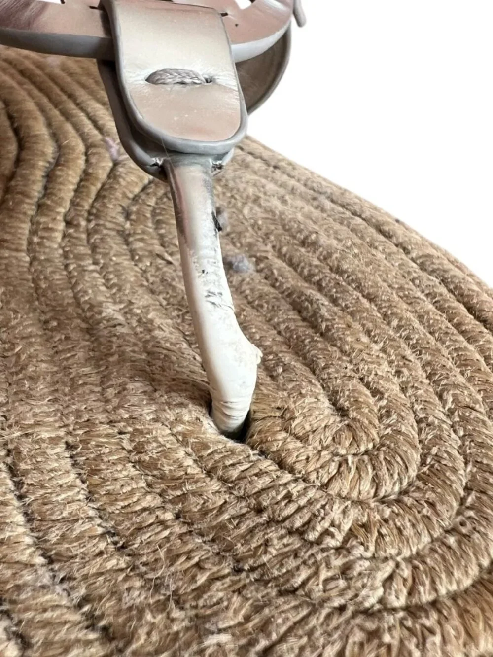 Tory Burch sandals Miller Espadrille silver leather flat 8.5 9 thong laser cut
